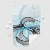 抽象芸術無煙炭グレイモダンブルーフラクタルアート ゴルフタオル (インサイチュ)