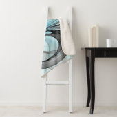 抽象芸術無煙炭グレイモダンブルーフラクタルアート シェルパブランケット (インサイチュ)