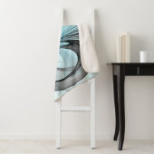 抽象芸術無煙炭グレイモダンブルーフラクタルアート シェルパブランケット (インサイチュ)