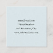 抽象芸術無煙炭グレイモダンブルーフラクタルアート スクエア名刺 (裏面)