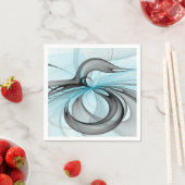 抽象芸術無煙炭グレイモダンブルーフラクタルアート スタンダードカクテルナプキン (インサイチュ)