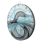 抽象芸術無煙炭グレイモダンブルーフラクタルアート ダーツボード (正面右)