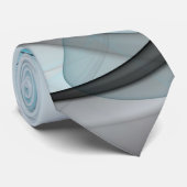 抽象芸術無煙炭グレイモダンブルーフラクタルアート ネクタイ (ロール)