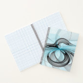 抽象芸術無煙炭グレイモダンブルーフラクタルアート ノートブック (内部)