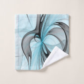 抽象芸術無煙炭グレイモダンブルーフラクタルアート バスタオルセット (ウォッシュタオル)