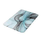 抽象芸術無煙炭グレイモダンブルーフラクタルアート バスマット (アングル)