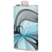 抽象芸術無煙炭グレイモダンブルーフラクタルアート フラスク (左)