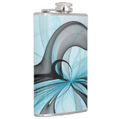 抽象芸術無煙炭グレイモダンブルーフラクタルアート フラスク (右)