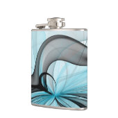 抽象芸術無煙炭グレイモダンブルーフラクタルアート フラスク (左)