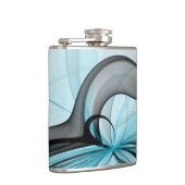 抽象芸術無煙炭グレイモダンブルーフラクタルアート フラスク (右)