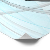 抽象芸術無煙炭グレイモダンブルーフラクタルアート ポスター (角)