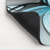 抽象芸術無煙炭グレイモダンブルーフラクタルアート マウスパッド (コーナー)