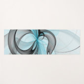 抽象芸術無煙炭グレイモダンブルーフラクタルアート ヨガマット (正面(横))