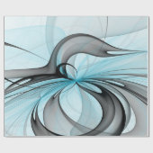 抽象芸術無煙炭グレイモダンブルーフラクタルアート ラッピングペーパー (フラット)