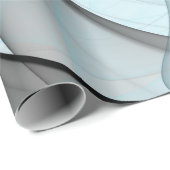 抽象芸術無煙炭グレイモダンブルーフラクタルアート ラッピングペーパー (ロールコーナー)