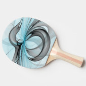 抽象芸術無煙炭グレイモダンブルーフラクタルアート 卓球ラケット (横)