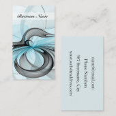 抽象芸術無煙炭グレイモダンブルーフラクタルアート 名刺 (正面/裏面)