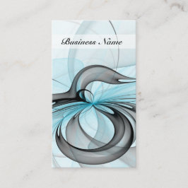 抽象芸術無煙炭グレイモダンブルーフラクタルアート 名刺
