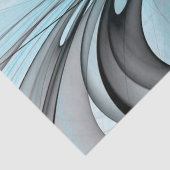 抽象芸術無煙炭グレイモダンブルーフラクタルアート 薄葉紙 (詳細)