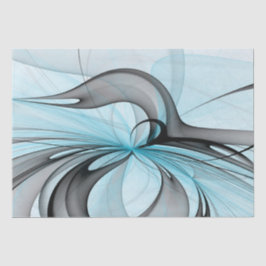 抽象芸術無煙炭グレイモダンブルーフラクタルアート 薄葉紙