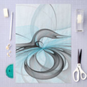 抽象芸術無煙炭グレイモダンブルーフラクタルアート 薄葉紙 (クラフト)