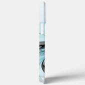 抽象芸術無煙炭グレイモダンブルーフラクタルアート Case-Mate iPhoneケース (裏面 / 右)