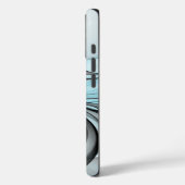 抽象芸術無煙炭グレイモダンブルーフラクタルアート Case-Mate iPhoneケース (裏面 / 左)