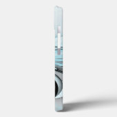 抽象芸術無煙炭グレイモダンブルーフラクタルアート Case-Mate iPhoneケース (裏面 / 左)