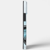 抽象芸術無煙炭グレイモダンブルーフラクタルアート Case-Mate iPhoneケース (裏面 / 右)