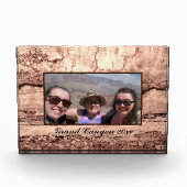 抽象芸術焼きシエナ大理石パーソナライズされた花崗岩 フォトブロック (正面)