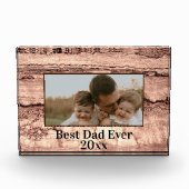 抽象芸術焼きシエナ大理石パーソナライズされた花崗岩 フォトブロック (正面)