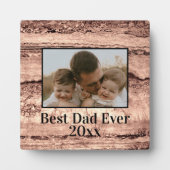 抽象芸術焼きシエナ大理石パーソナライズされた花崗岩 フォトプラーク (正面)