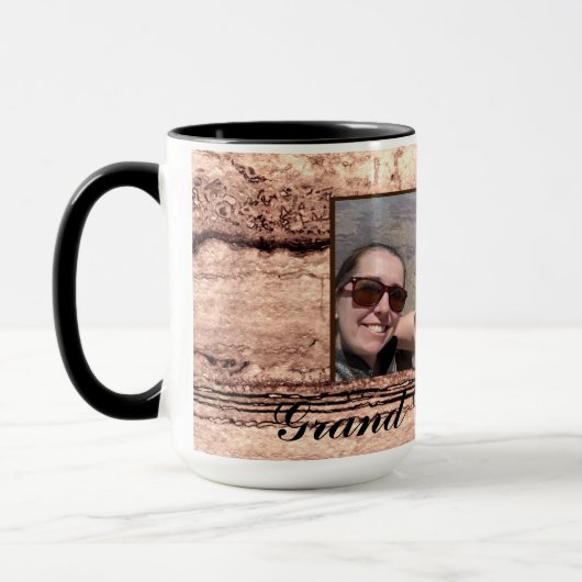 抽象芸術焼きシエナ大理石パーソナライズされた花崗岩 マグカップ (左)