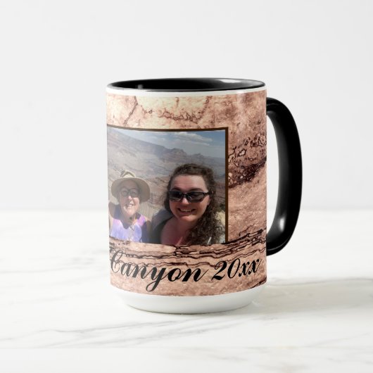 抽象芸術焼きシエナ大理石パーソナライズされた花崗岩 マグカップ (正面右)