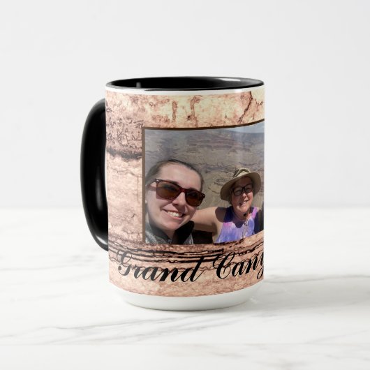 抽象芸術焼きシエナ大理石パーソナライズされた花崗岩 マグカップ (正面左)