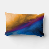 抽象芸術煙のパターン – カラフルファモダンブリック ランバークッション (裏面)