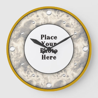 抽象芸術煙フレームあなたのフォトウォール時計 ラージ壁時計