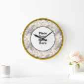 抽象芸術煙フレームあなたのフォトウォール時計 ラージ壁時計 (ホーム)