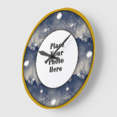 抽象芸術煙フレームあなたのフォトウォール時計 ラージ壁時計 (傾斜)