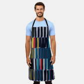 抽象芸術照合の非対称パターン。ブラシストローク エプロン (着用した状態)