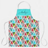 抽象芸術熱カラフル帯パターン エプロン (正面)