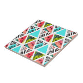 抽象芸術熱カラフル帯パターン タイル (側面)