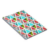 抽象芸術熱カラフル帯パターン ノートブック (右側)