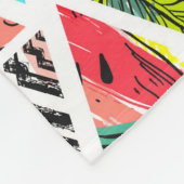 抽象芸術熱カラフル帯パターン フリースブランケット (角)