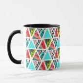 抽象芸術熱カラフル帯パターン マグカップ (左)