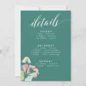 抽象芸術熱帯バチェロレッテ週末招待状 (裏面)