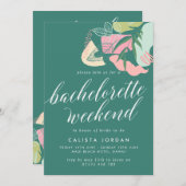 抽象芸術熱帯バチェロレッテ週末招待状 (正面/裏面)