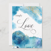 *～*抽象芸術熱帯ビーチグリッター結婚波 招待状 (正面)