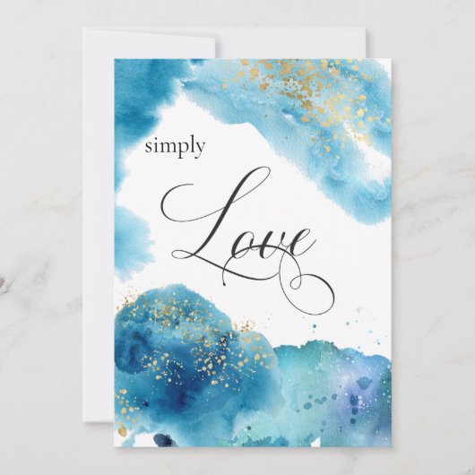 *~*抽象芸術熱帯ビーチグリッター結婚波 招待状 (正面)