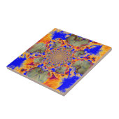 抽象芸術熱帯フローラ絵画マンダラ蘭 タイル (側面)